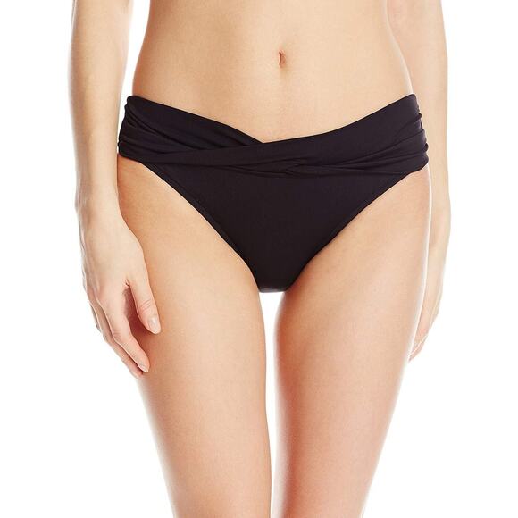 Seafolly Twist Band Hipster Full Coverage Bikini Bottom Swimsuit Black Size 4 - Picture 4 of 6